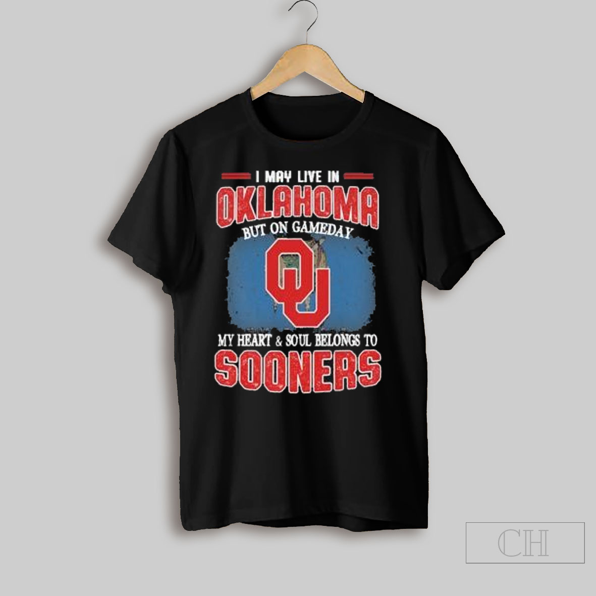 Trending I May Live In Oklahoma But On Gameday My Heart Soul Belongs To Oklahoma Sooners Shirt Sweatshirt Tee Shirt