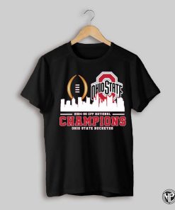 2024 25 Cfp National Champions Ohio State Buckeyes Skyline Logo Shirt