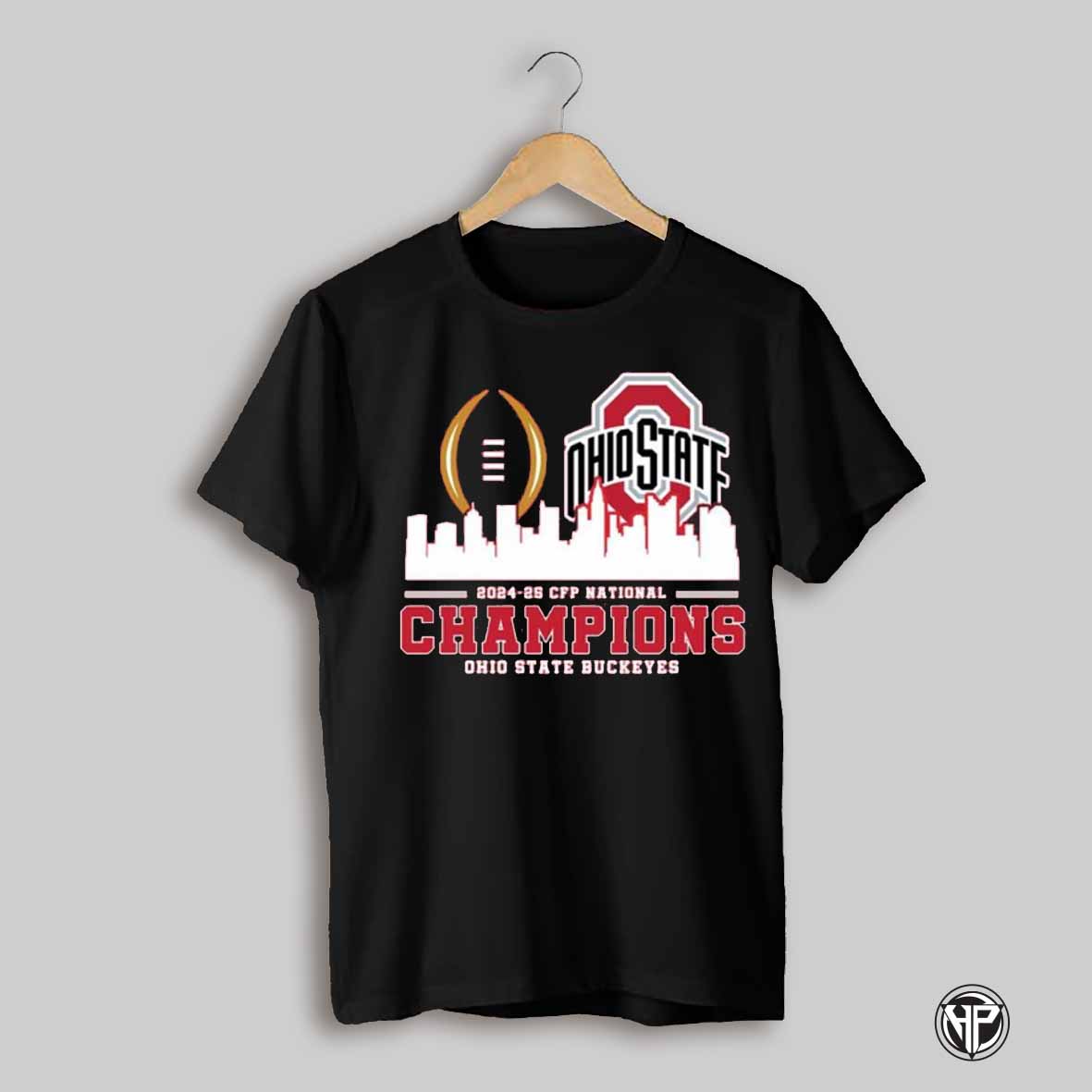 2024 25 Cfp National Champions Ohio State Buckeyes Skyline Logo Shirt