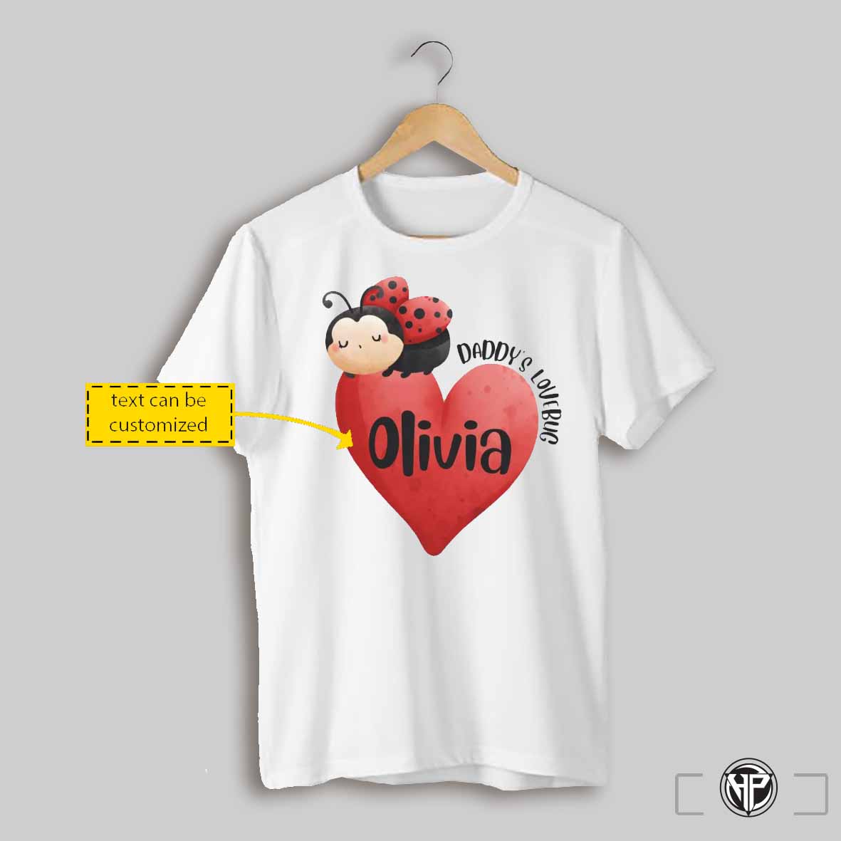 Girls Toddler Valentines Day Ladybug Custom T Shirt