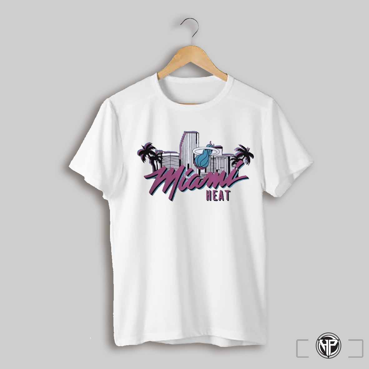 Homage Miami Heat Nba Original Vice Skyline Shirt
