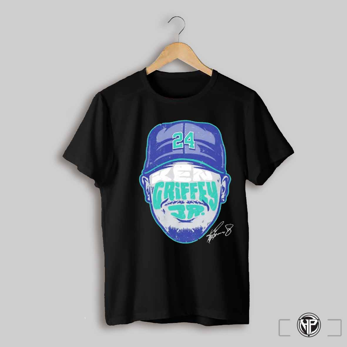 Ken Griffey Jr 24 Seattle Mariners Baseball Player Face Signature Shirt