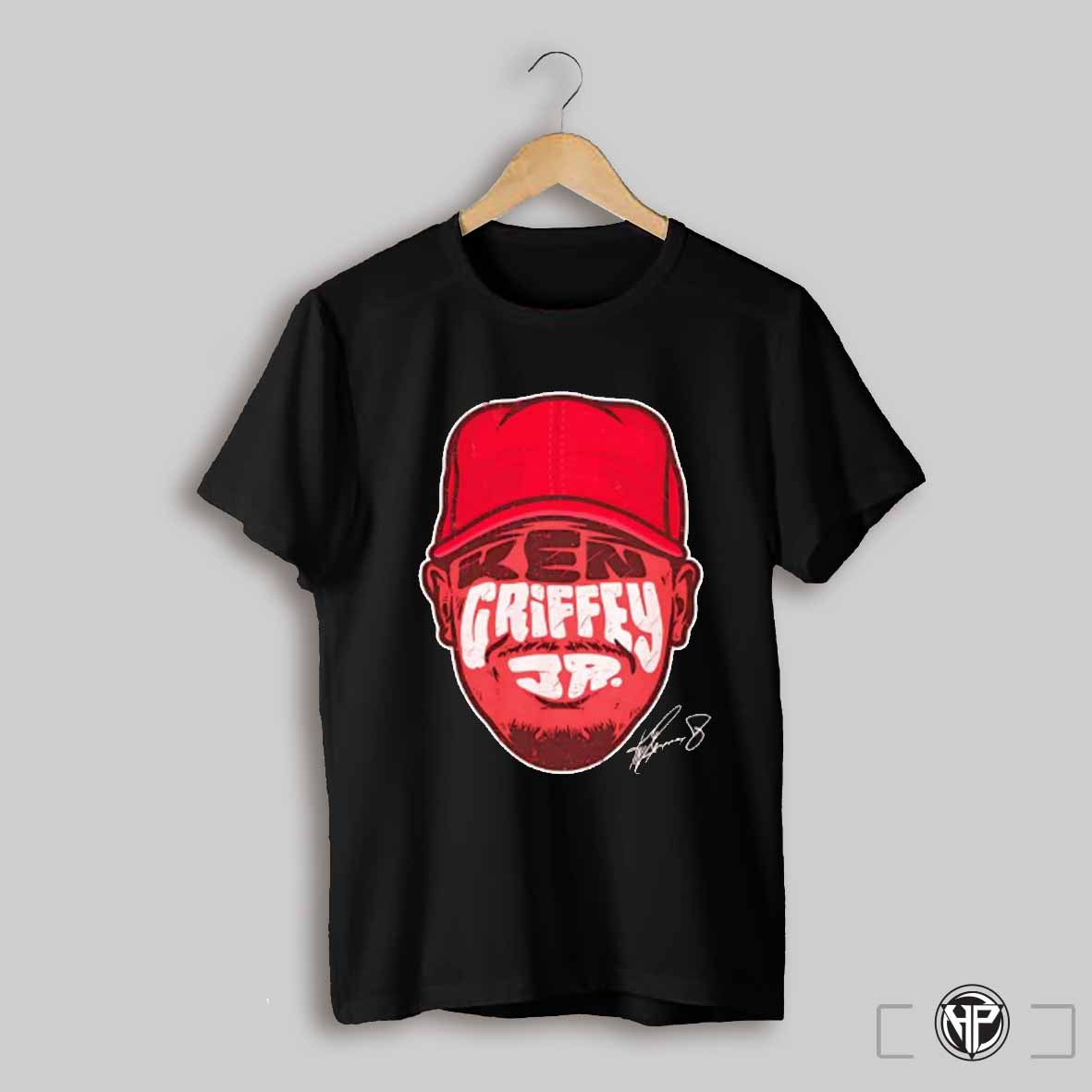 Ken Griffey Jr Cincinnati Reds Baseball Player Face Signature Shirt