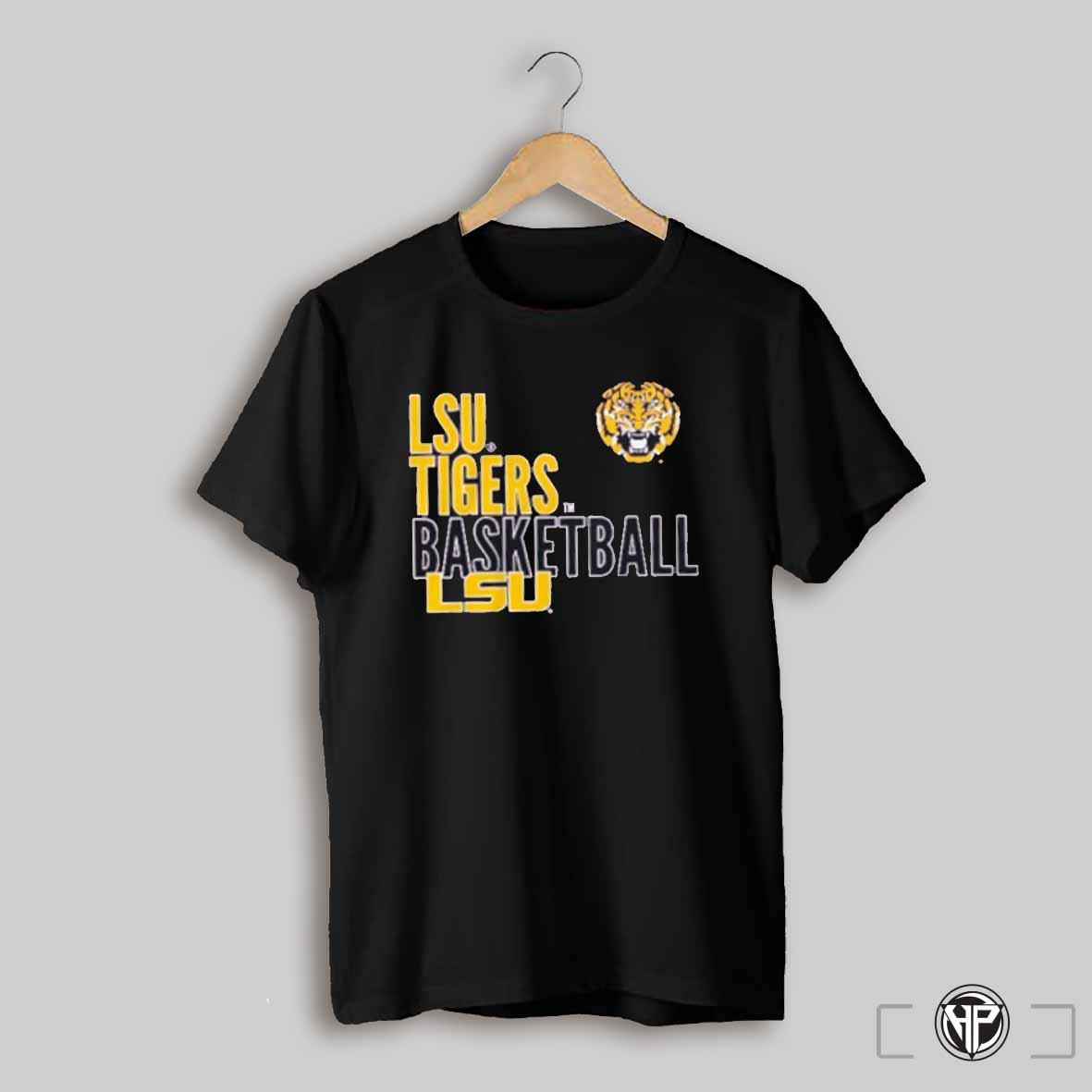 Lsu Tigers Basketball Text Logo Overlay Shirt