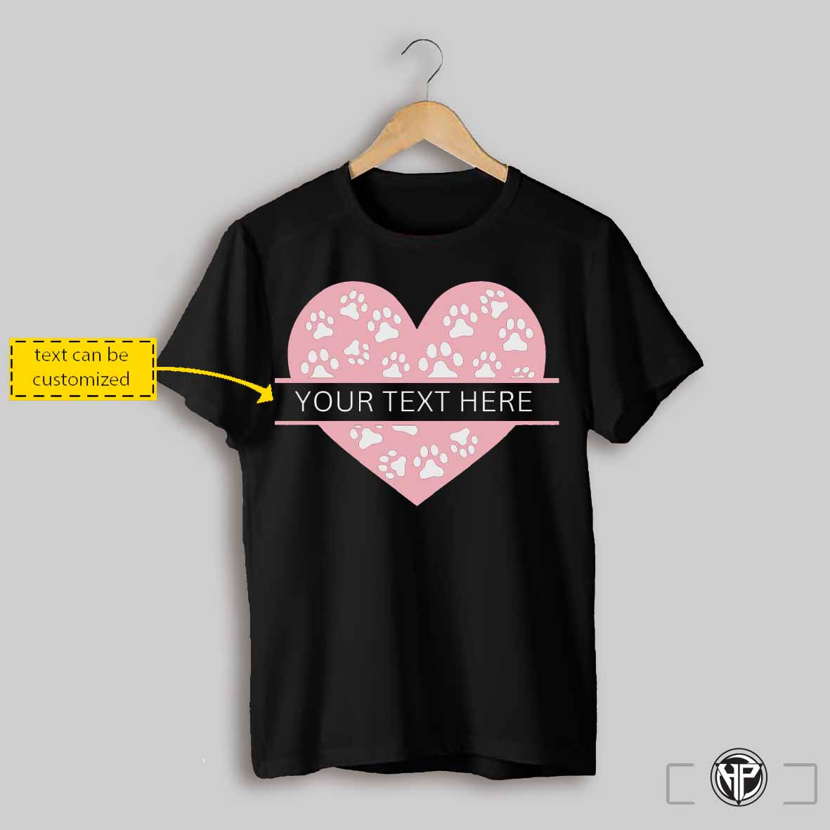 Name Heart With Paw Print Pet Valentines Custom T Shirt