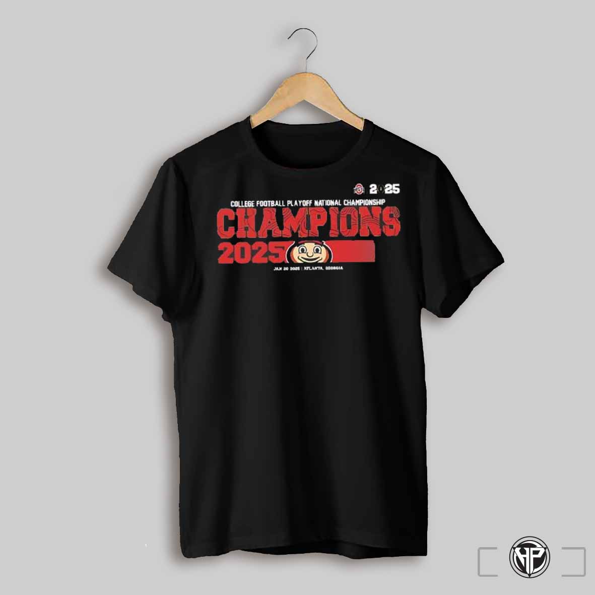 Ohio State Buckeyes 2025 College Football Playoff National Championship Champions Mascot Text Logo Vintage T Shirt