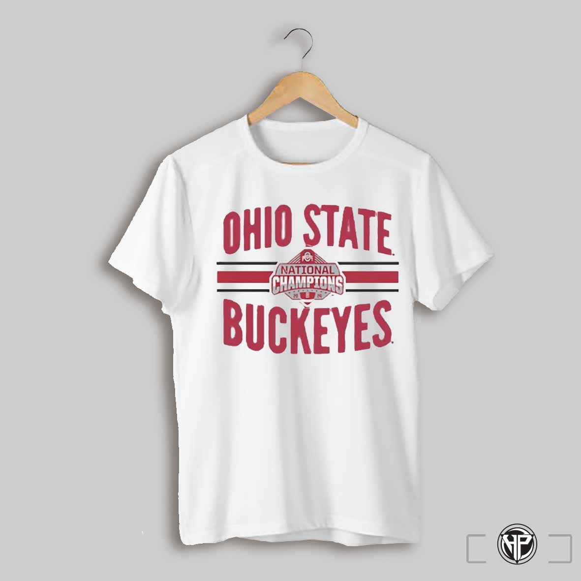 Ohio State Buckeyes Football National Champions Logo Stripe 2024 Shirt