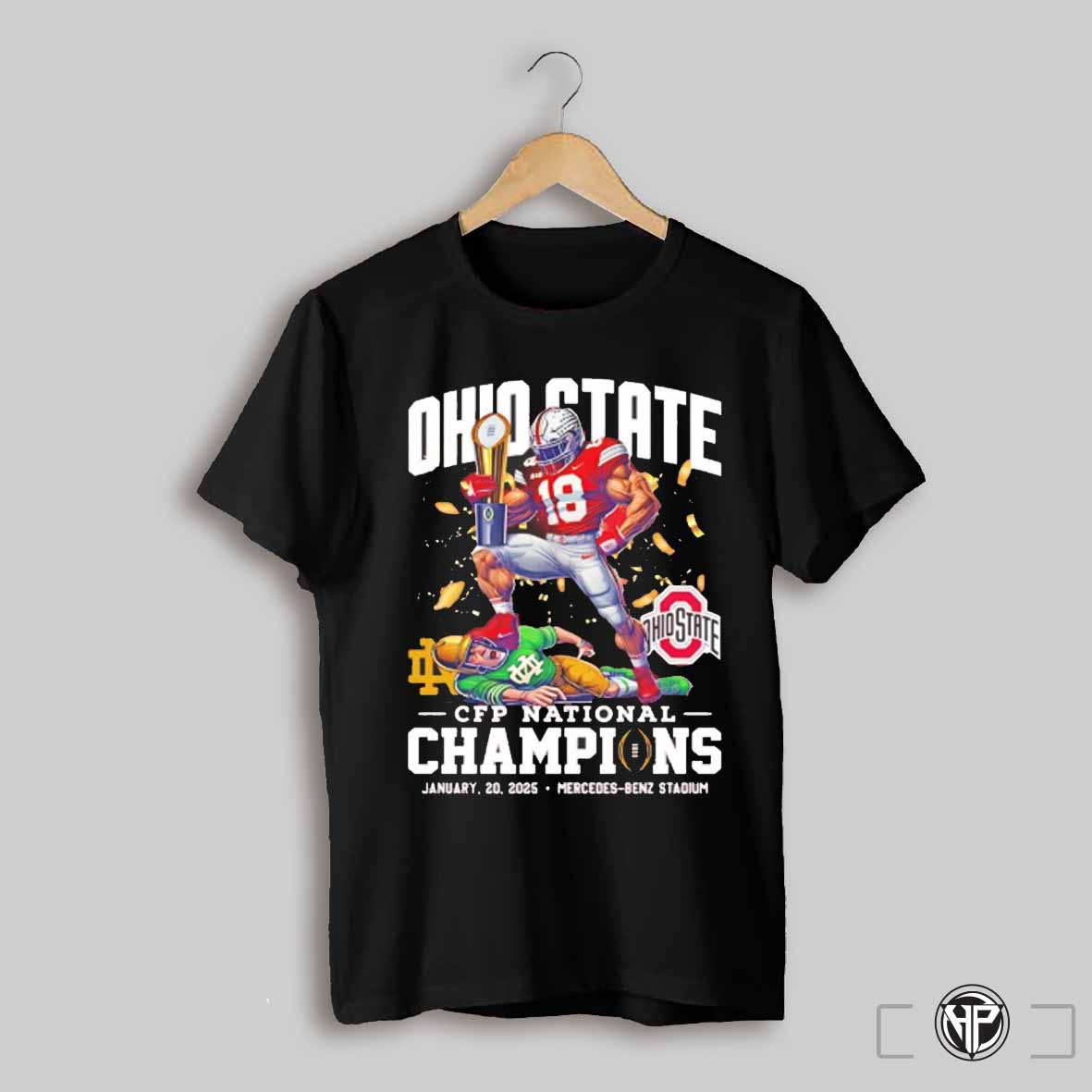 Ohio State Buckeyes Ncaa Cfp National Champions January 20 2025 Mercedes Benz Stadium Mascot Shirt
