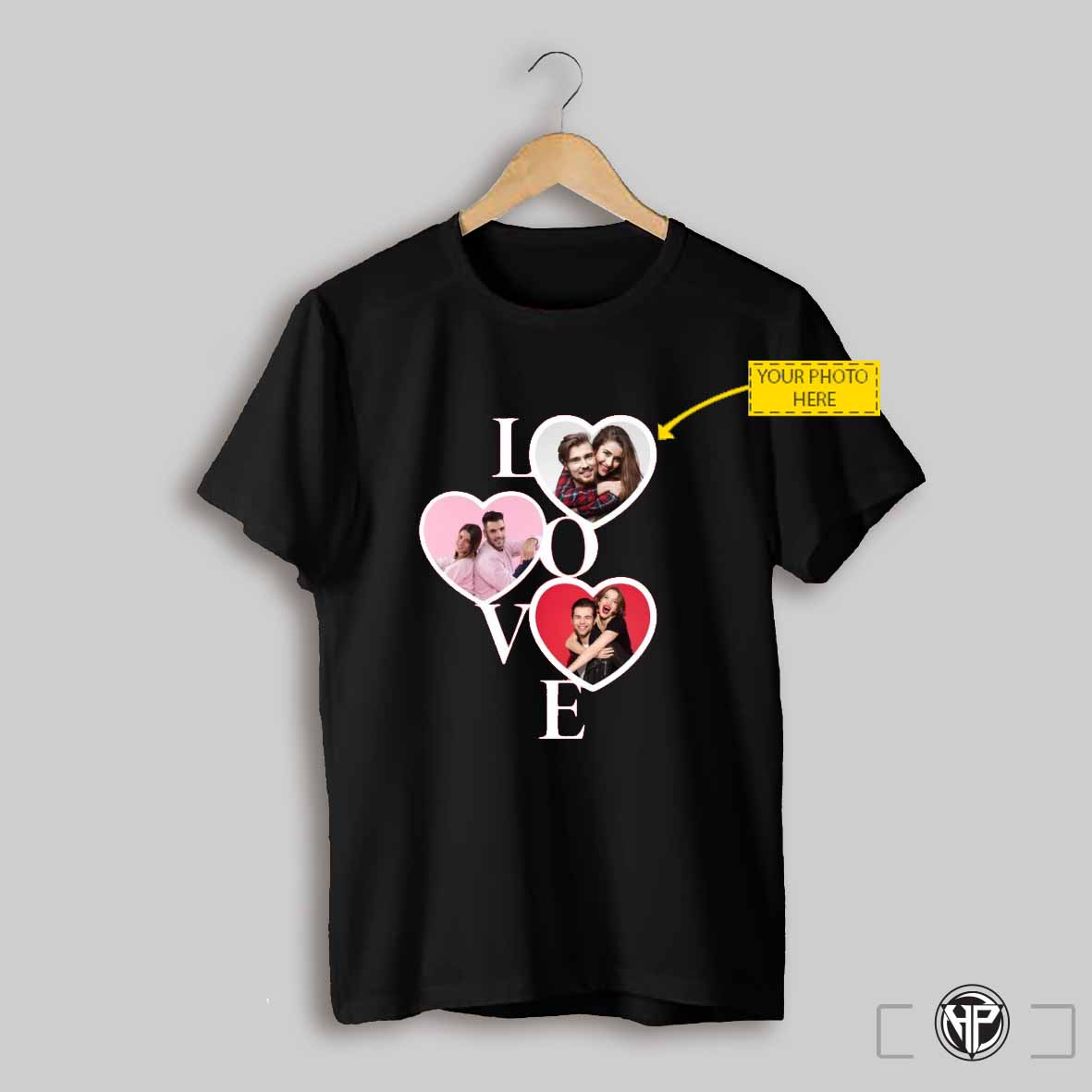 Personalized Photo Heart Custom T Shirt