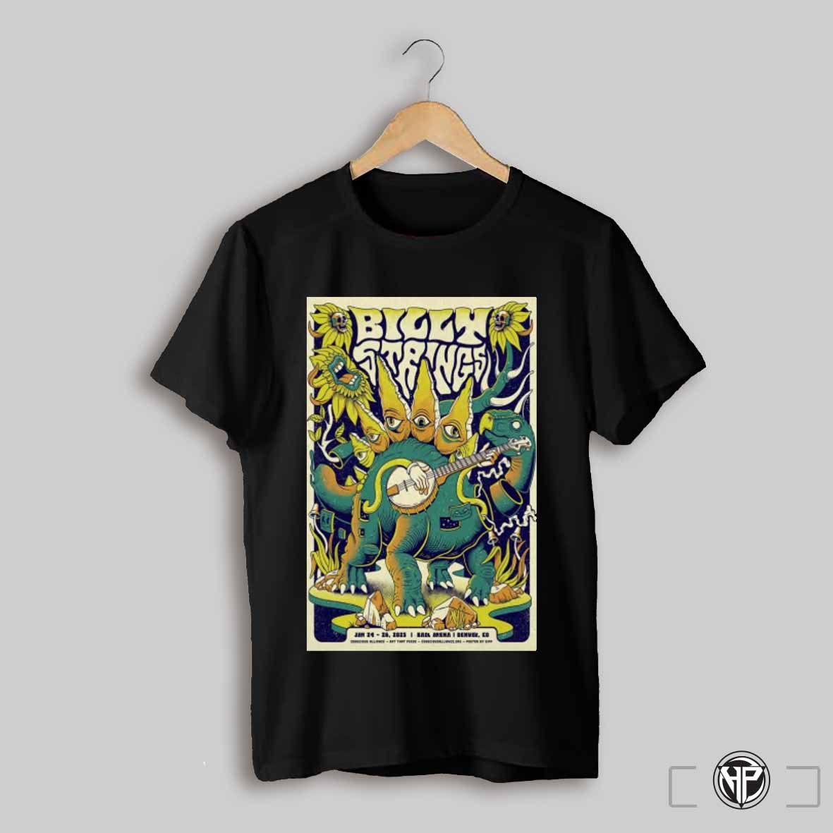 Poster Billy Strings At Ball Arena Denver Co On Jan 24 26 2025 Conscious Alliance Art That Feeds T Shirt