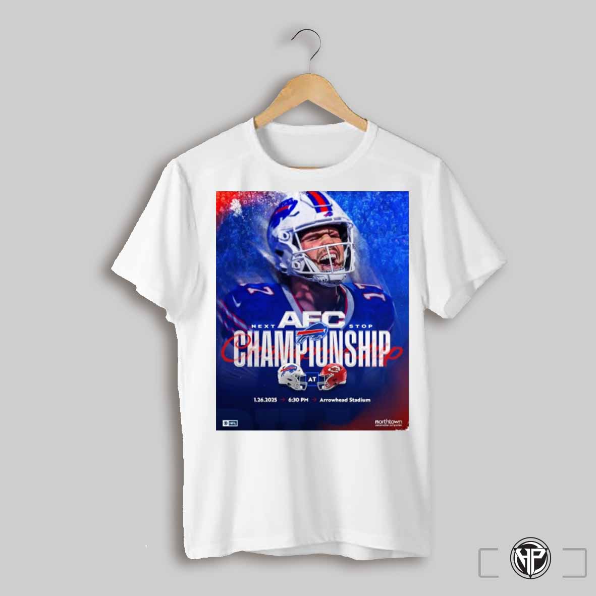 Poster Buffalo Bills At Kansas City Chiefs Next Afc Stop Championship 1 26 2025 Arrowhead Stadium T Shirt
