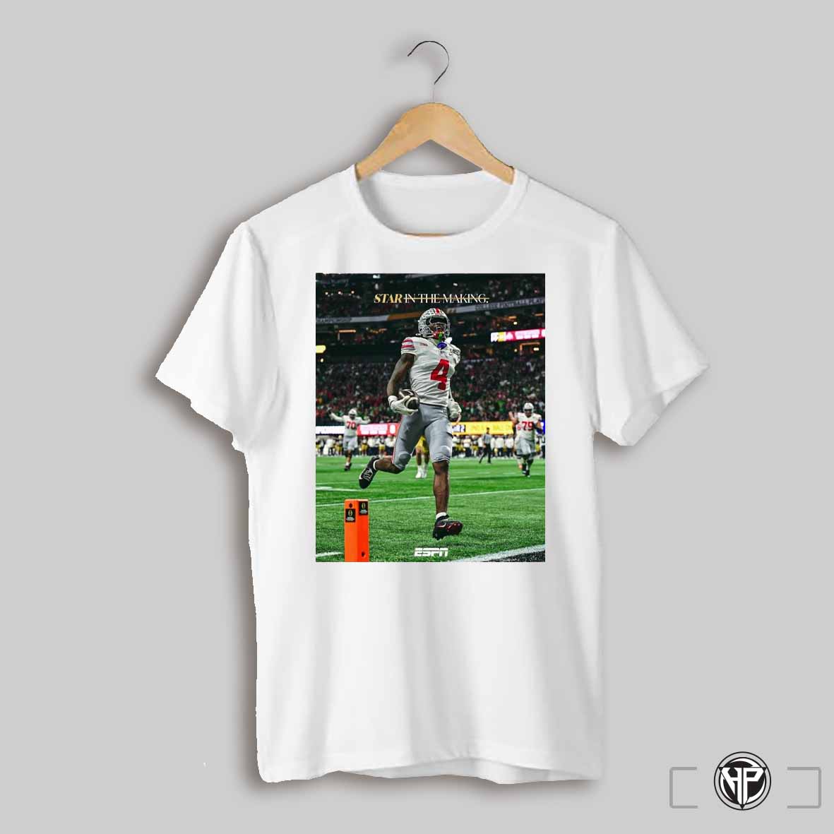 Poster Congratulations Ohio State Buckeyes Win Notre Dame Fighting Irish 2024 Cfp National Champions Jeremiah Smith Star In The Making T Shirt