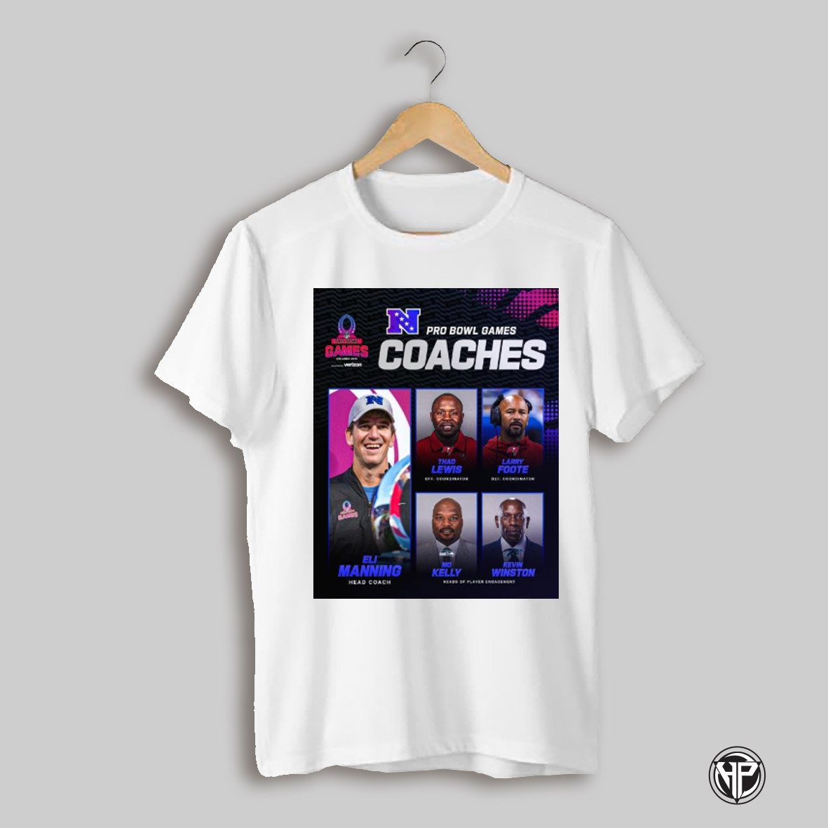 Poster Nfc Pro Bowl Games Coaches Eli Manning Head Coach Lewis Foote Kelly Winston Heads Of Player Engagement T Shirt