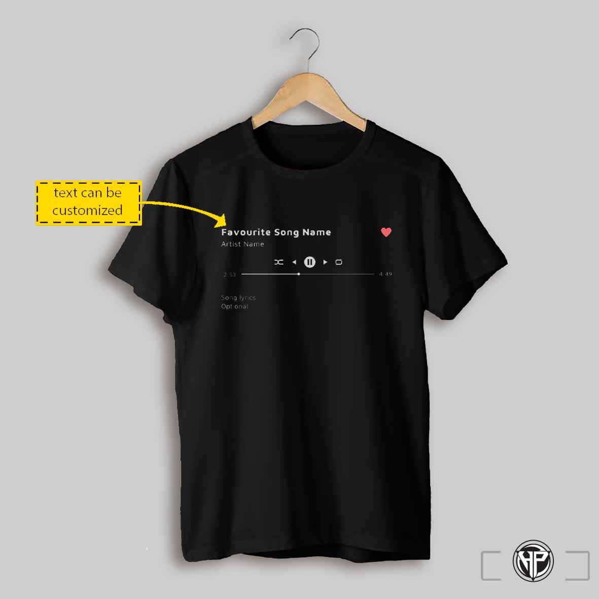 Song Lyrics T Shirt Custom Music Player Custom T Shirt