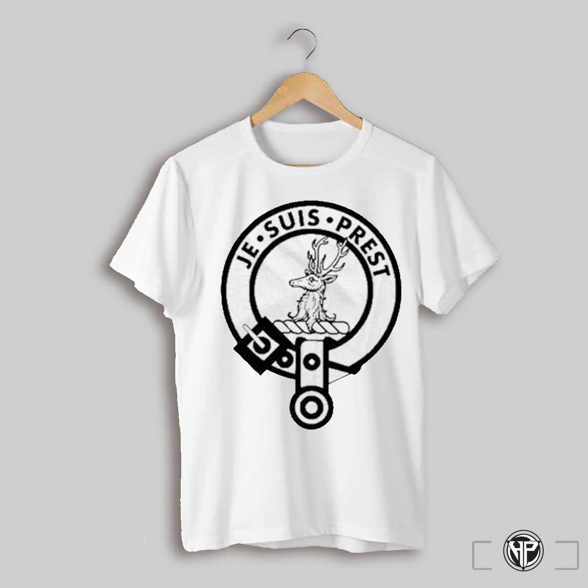 Susans Husband Wearing Fraser Of Lovat Je Suis Prest T Shirt