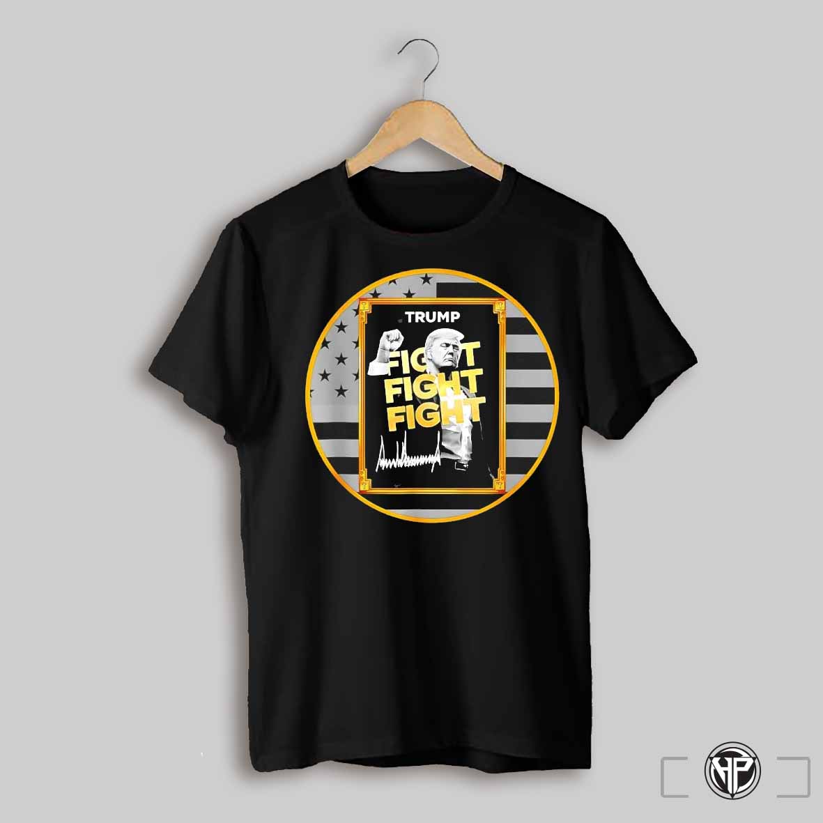 Trump Fight Meme Coin Crypto President Us Flag Shirt