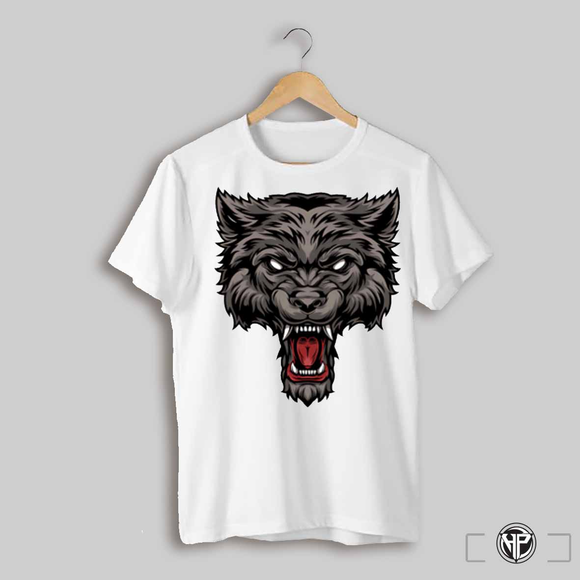Wolf Animal Big Head Shirt