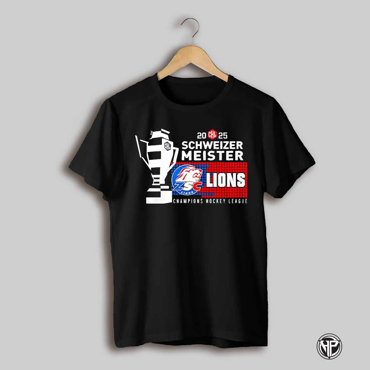 2025 Schweizer Meister Champions Hockey League Zsc Lions Trophy Shirt