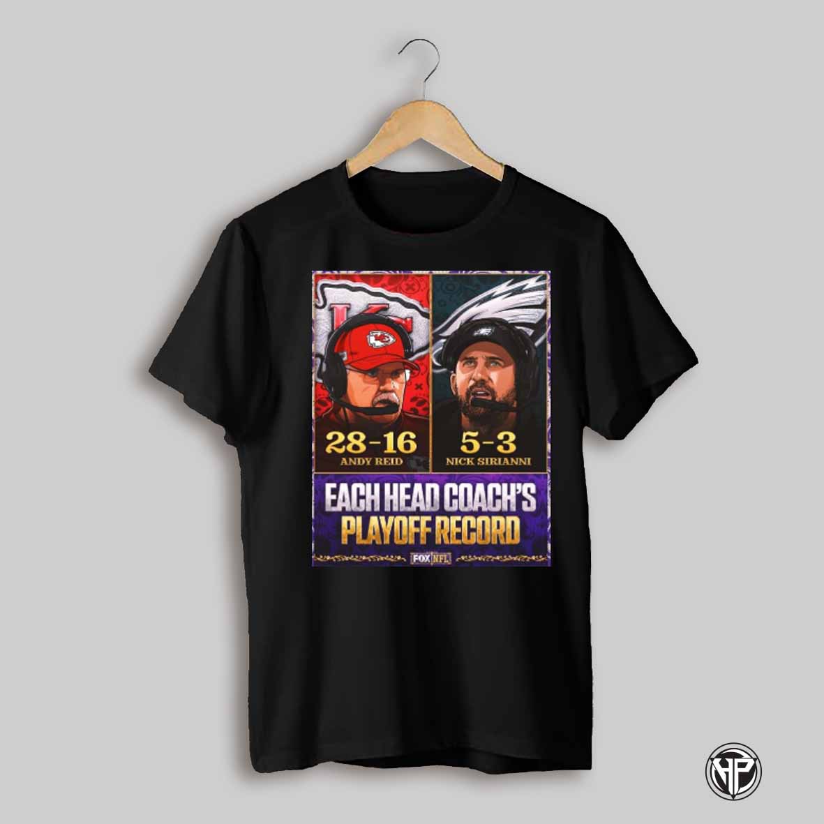 21s28 16 Andy Reid Chiefs 5 3 Nick Sirianni Eagles Each Head Coachs Playoff Record Poster T Shirt
