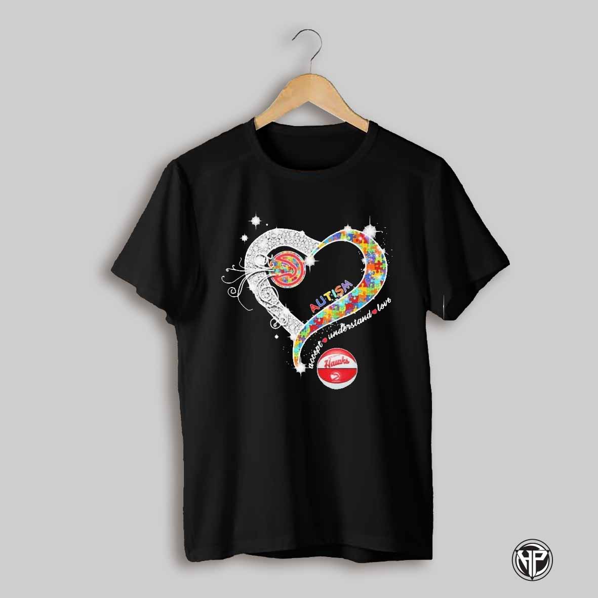 Atlanta Hawks Autism Accept Understand Love Heart Diamond T Shirts