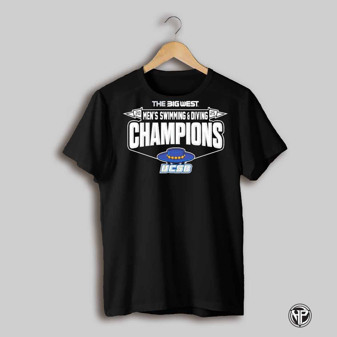 Big West Mens Swimming Diving Uc Santa Barbara Champions 2025 Shirt