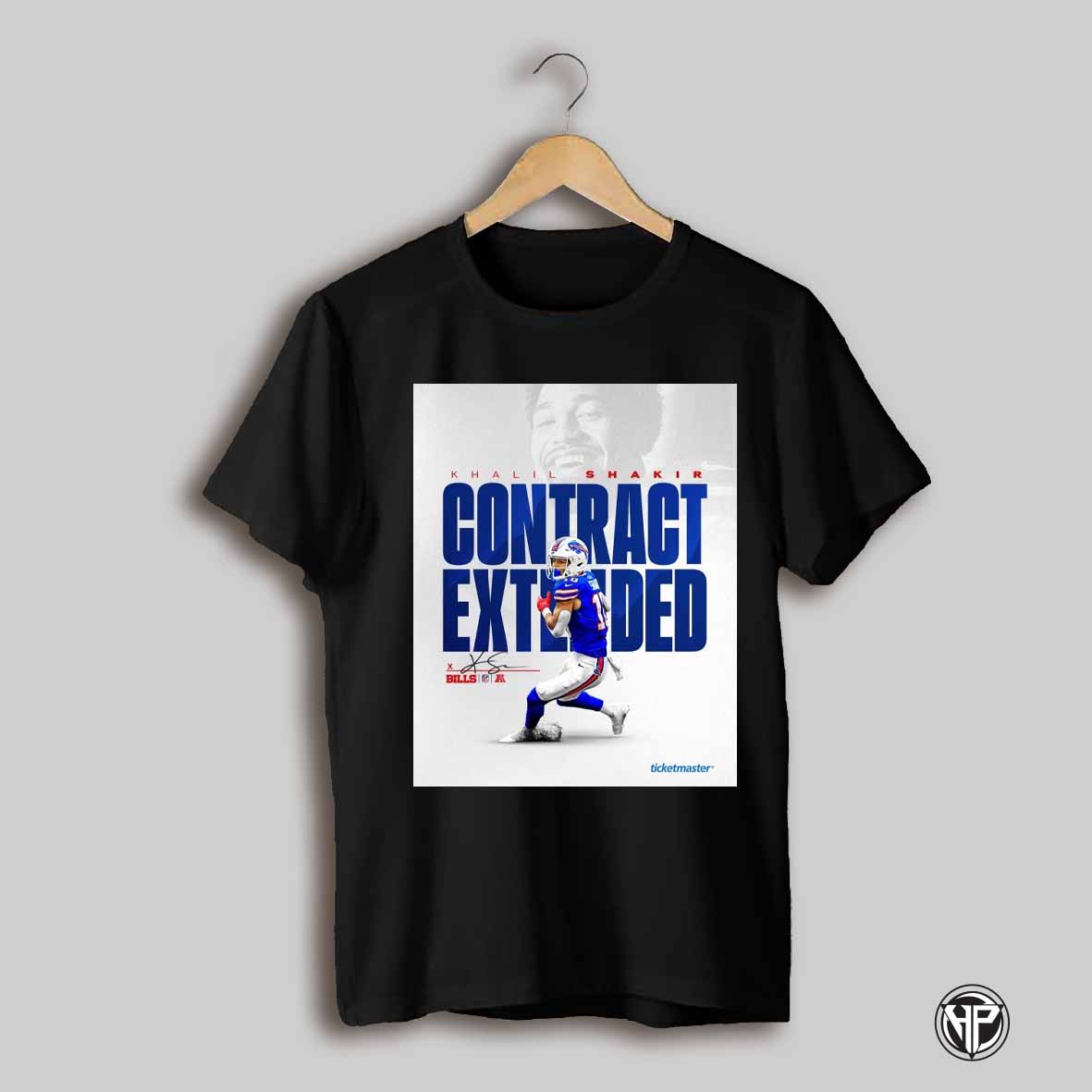 Buffalo Bills Khalil Shakir Agreed To Terms On A Four Year Contract Extension Through 2029 Signature Poster T Shirt
