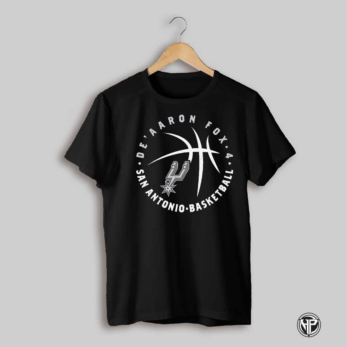 Deaaron Fox 4 San Antonio Spurs Player Ball Shirt