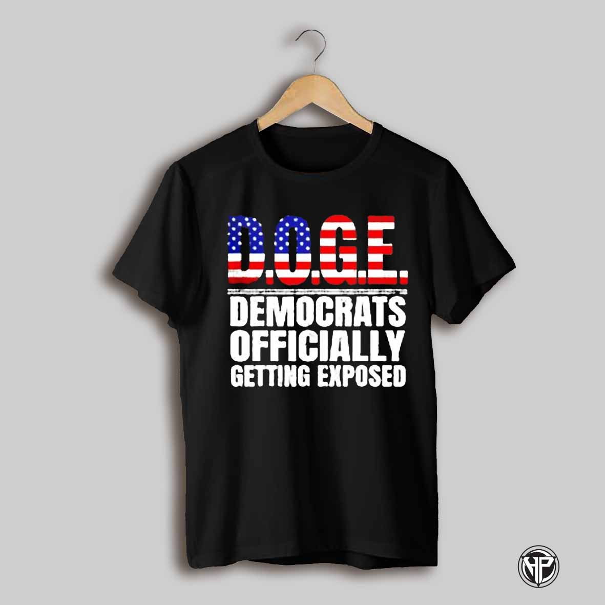Doge Democrats Officially Getting Exposed American Flag T Shirt