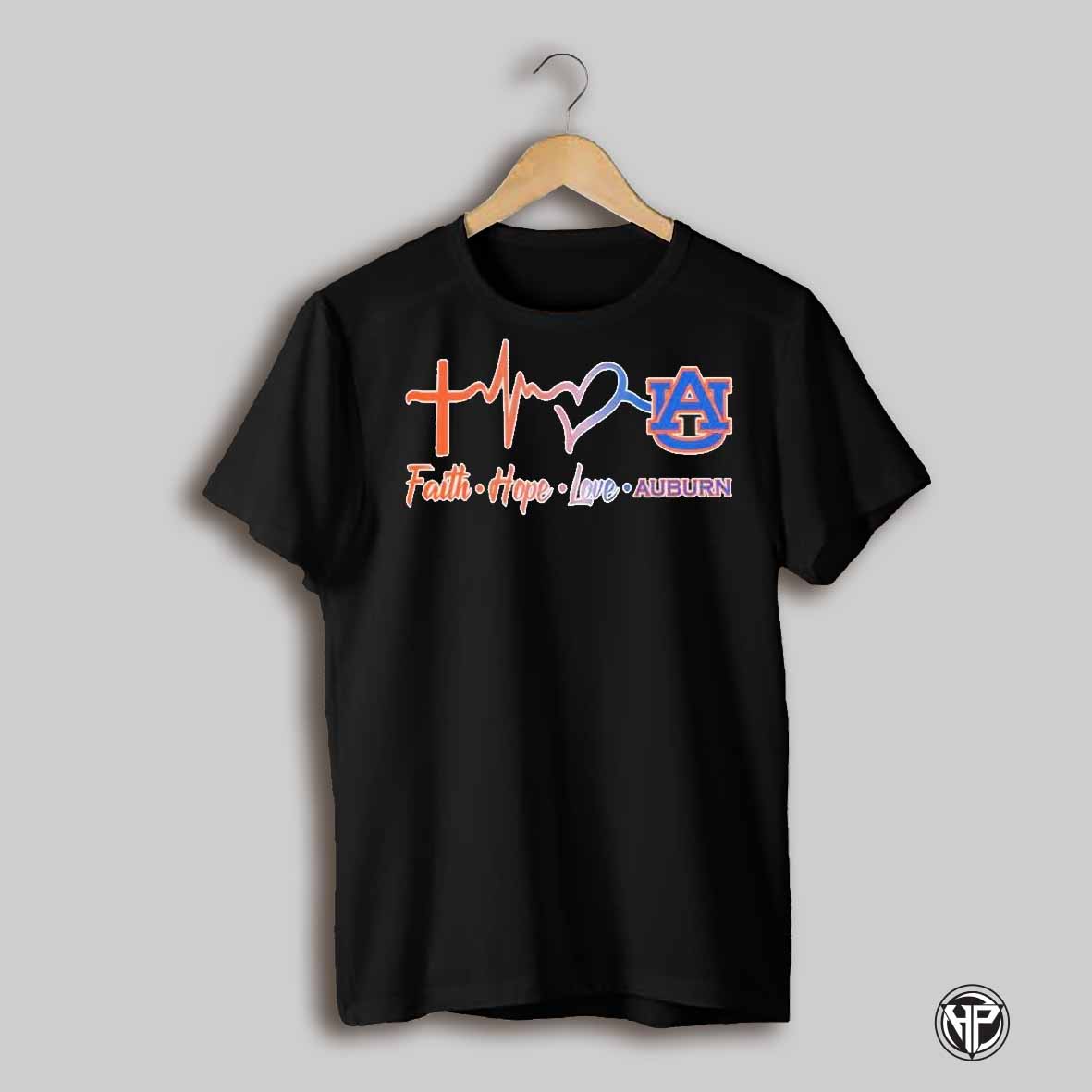 Faith Hope Love Auburn Tigers Heartbeat Shirt