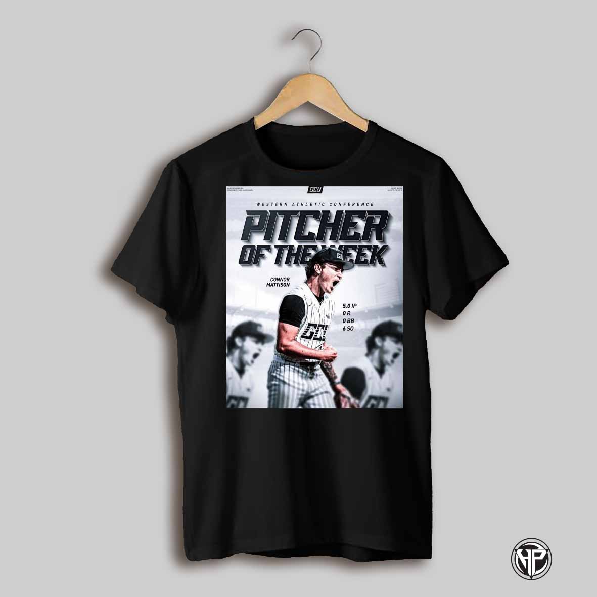 Grand Canyon Antelopes Baseball Connor Mattison Western Athletic Conference Pitcher Of The Week Poster T Shirt