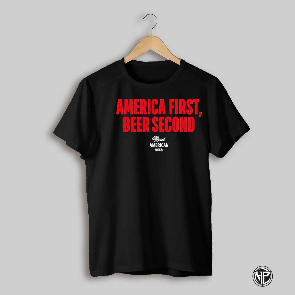 Hulk Hogan Wearing America First Beer Second Text Shirt