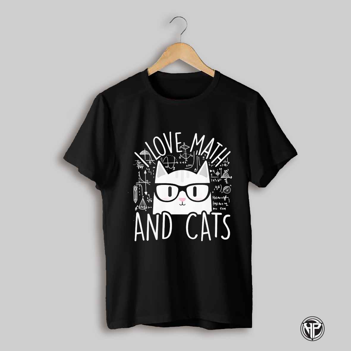 I Love Math And Cats Cute Kitty Cat Feline Lover Gift Shirt