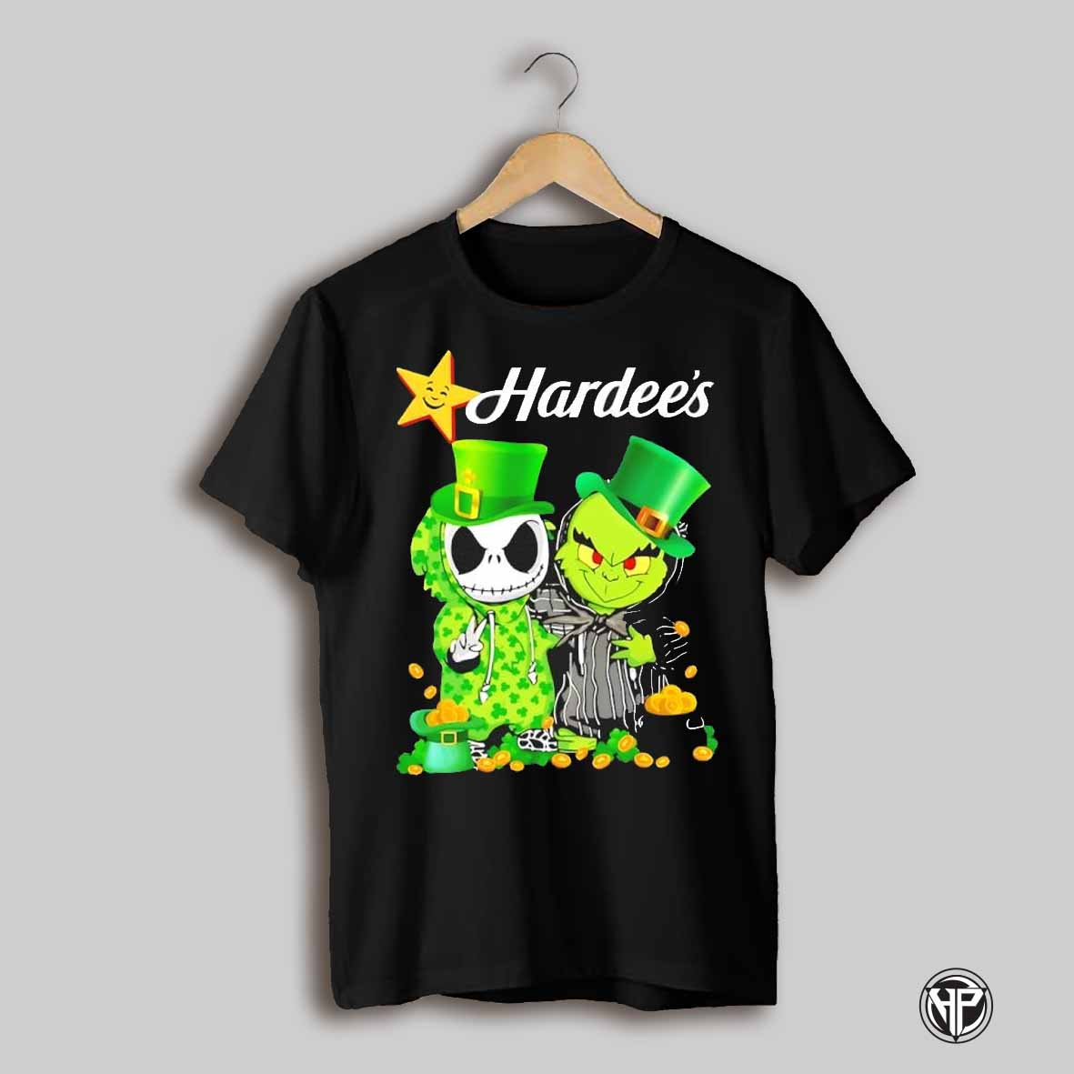 Jack Skellington And Grinch Hardees Happy St Patricks Day Shirt
