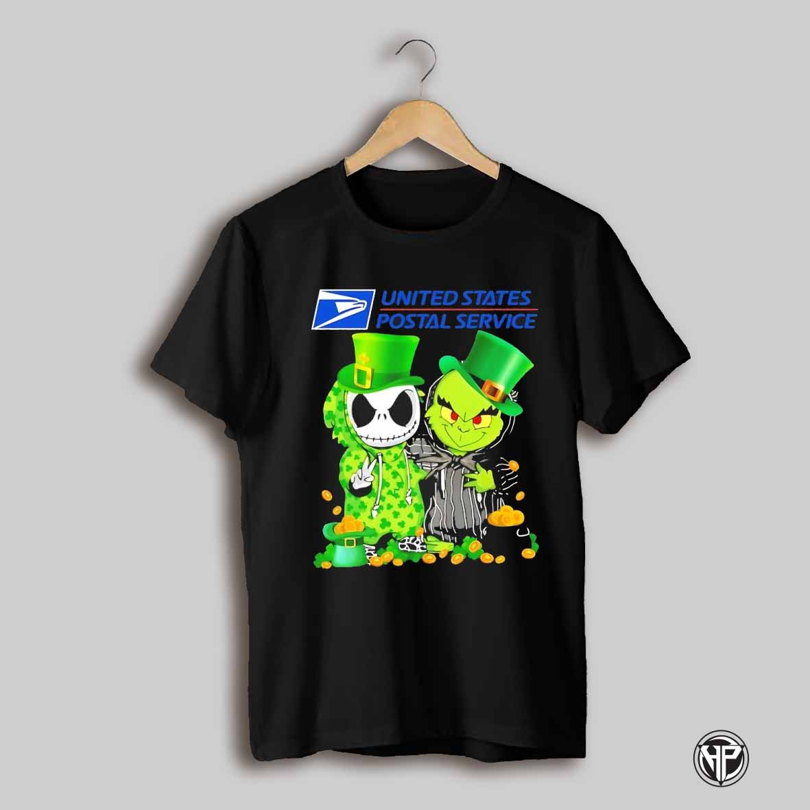 Jack Skellington And Grinch Usps Happy St Patricks Day Shirt