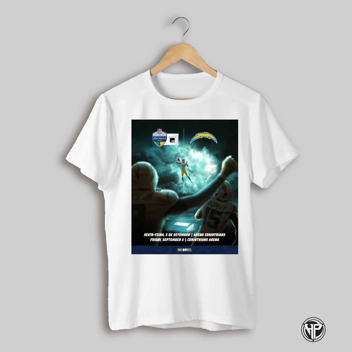 Los Angeles Chargers Sexta Feira 5 De Setembro Arena Corinthians Fri Sep 5 Corinthians Arena Nfl Sao Paulo Game Poster T Shirt