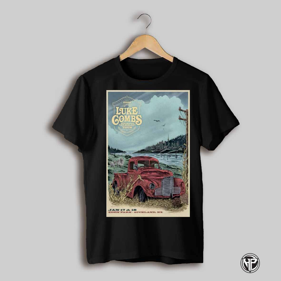 Luke Combs New Zealand January 17th 18th 2025 Auckland Show Poster Shirt