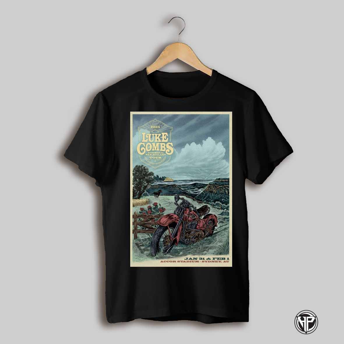 Luke Combs Sydney Au January 31st February 1st 2025 Accor Stadium Show Poster Shirt