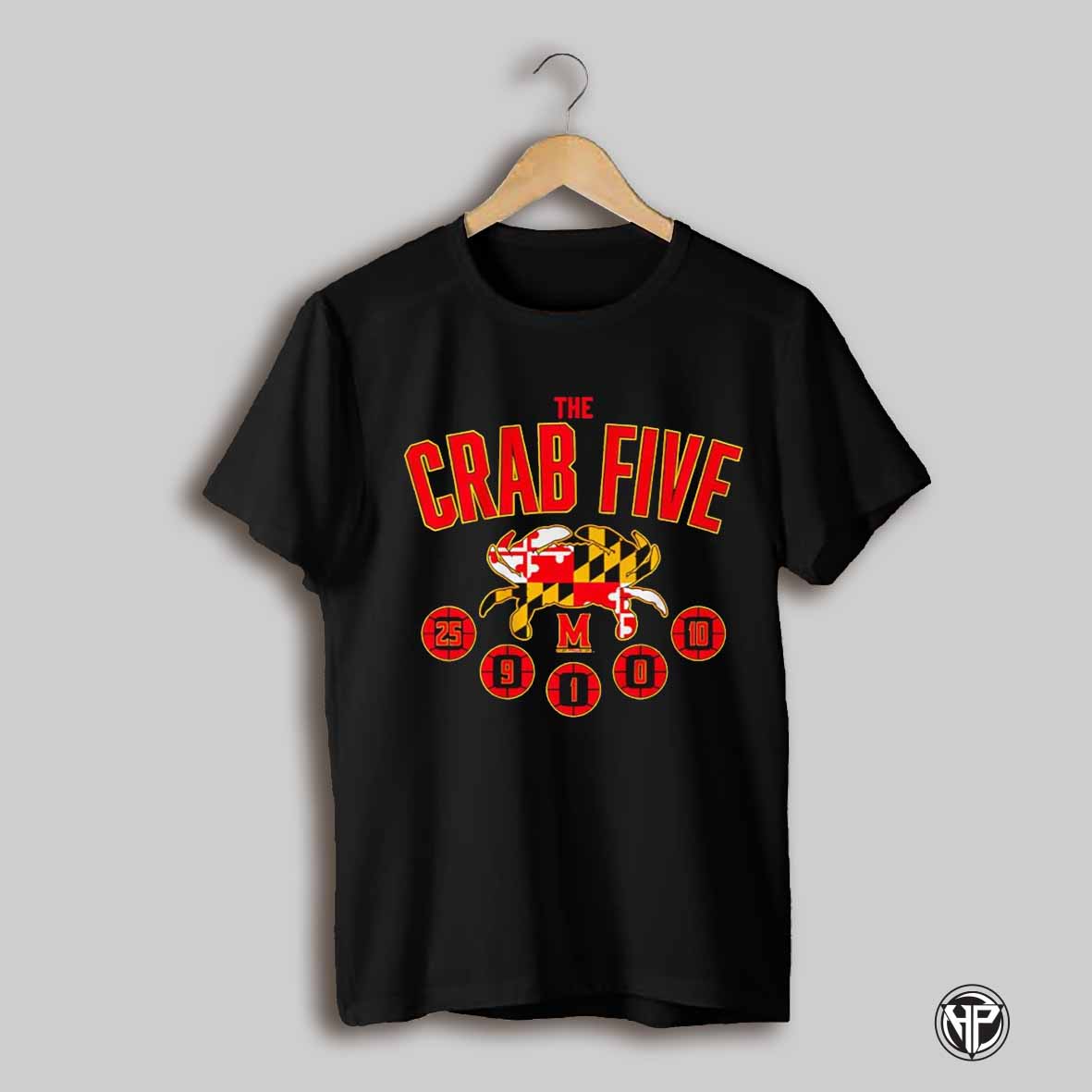 Maryland Terrapins The Crab Five Crab Flag Shirt