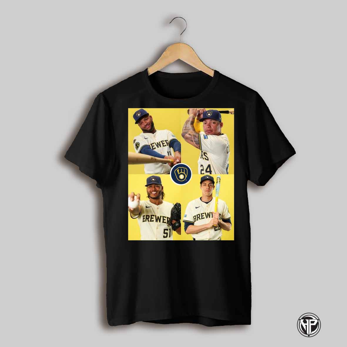 Milwaukee Brewers Mlb Photo Day Jackson Chourio William Contreras Freddy Peralta And Christian Yelich Poster T Shirt