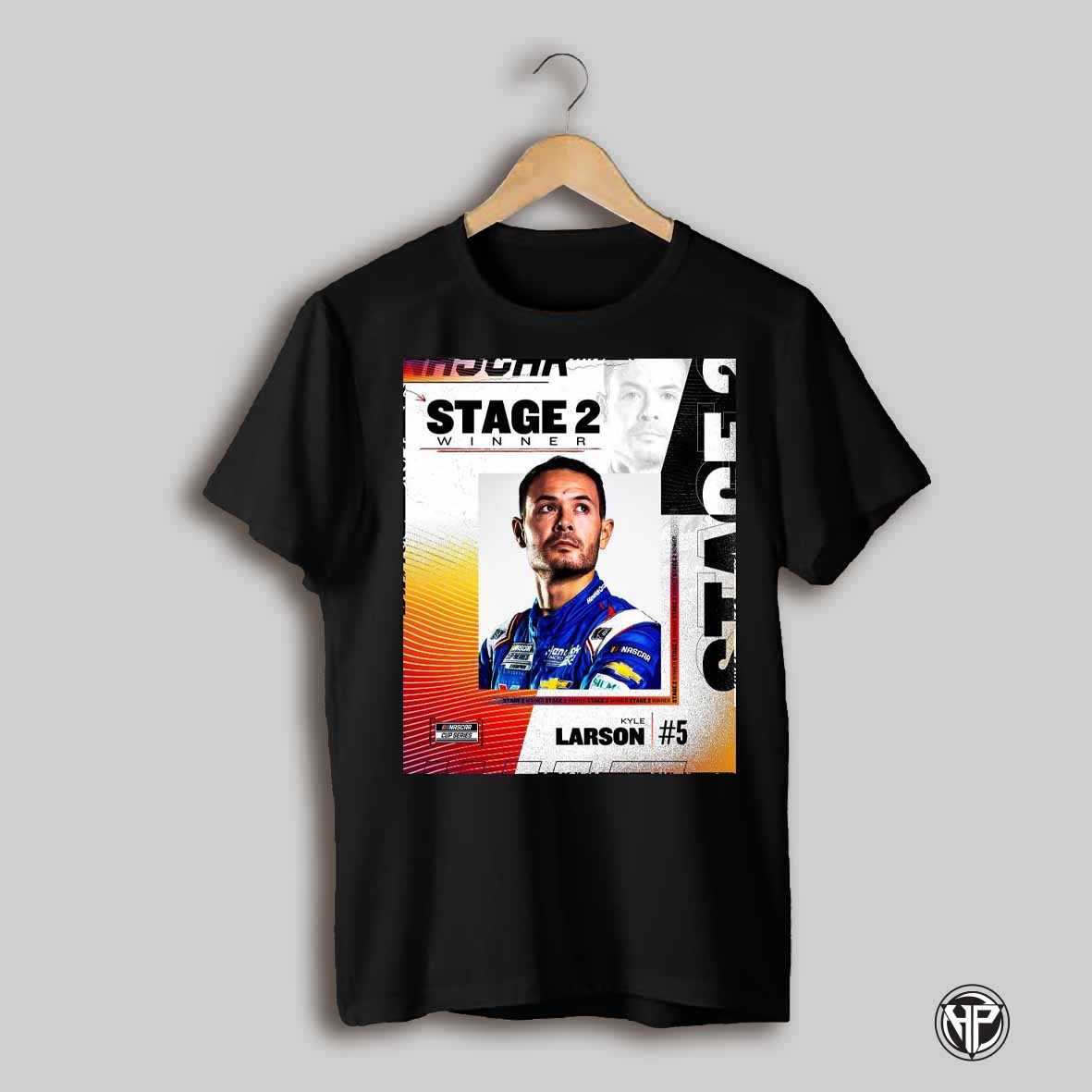 Nascar Cup Series Kyle Larson 5 Stage 2 Winner Takes The Green And White Checkered Flag Poster T Shirt