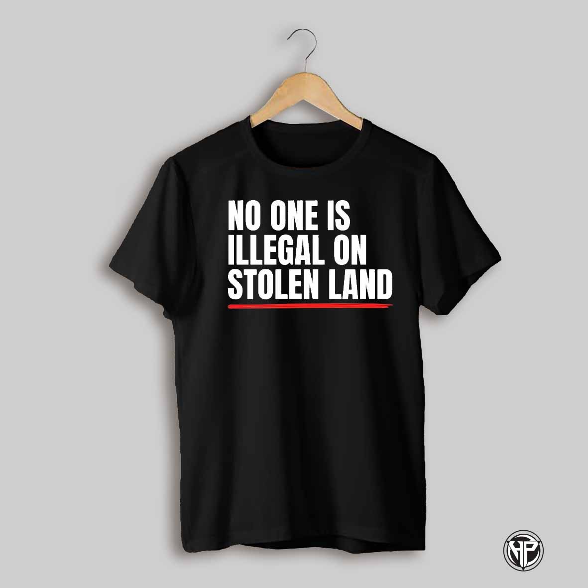 No One Is Illegal On Stolen Land Red Stripes Shirt
