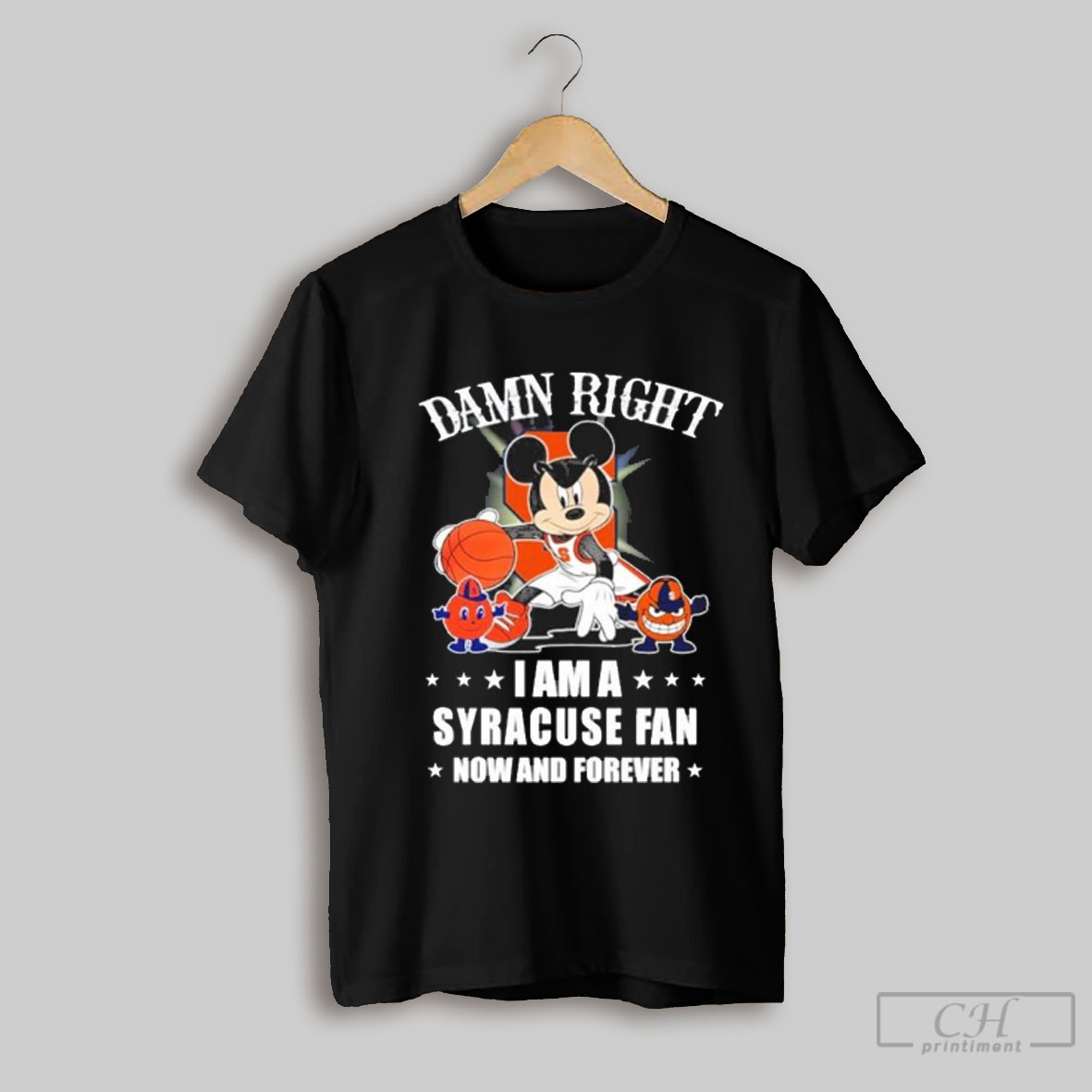 Official Mickey Mouse Damn Right I Am A Syracuse Orange Fan Now And Forever Shirt Sweatshirt
