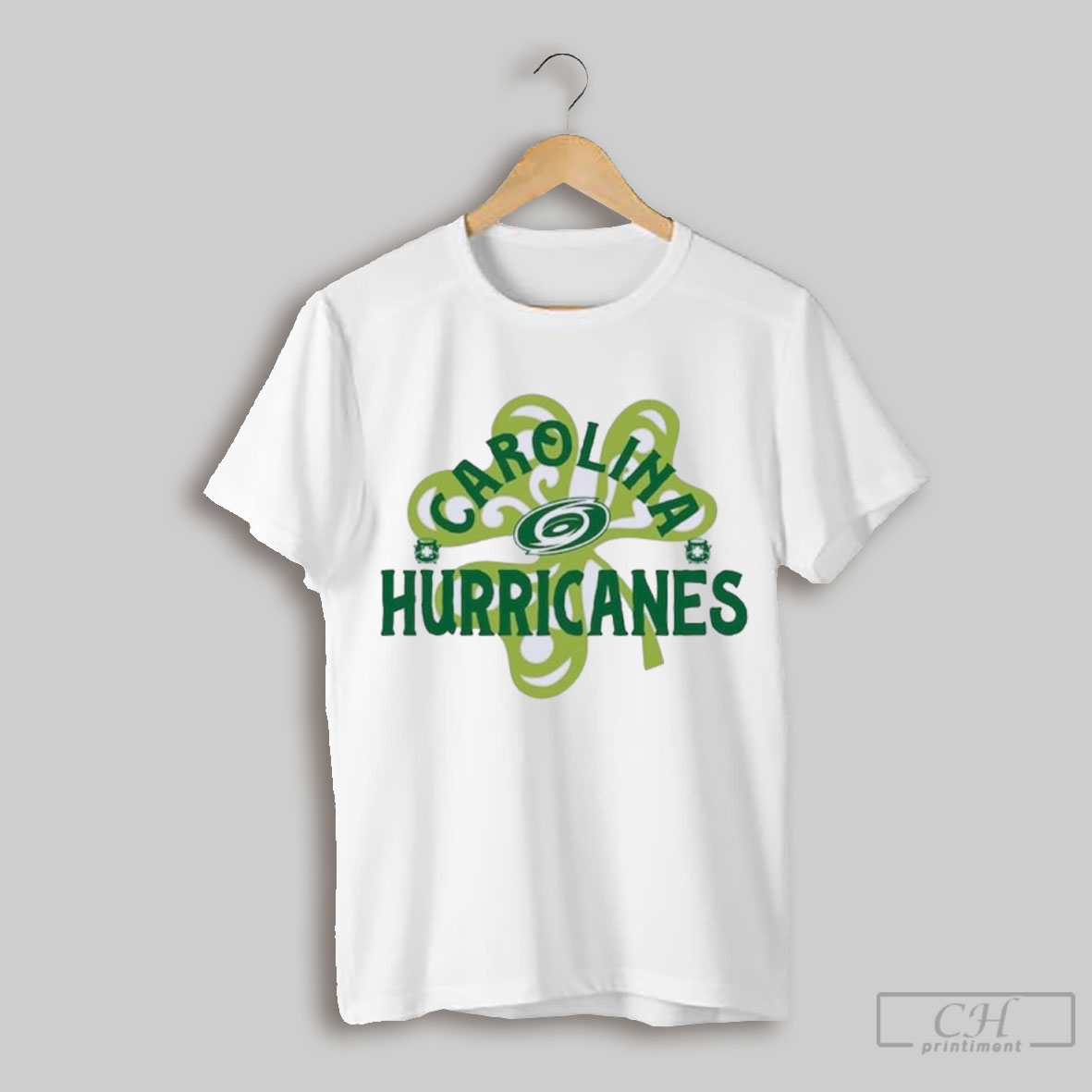 Official St Patricks Day Carolina Hockey Shamrock Logo T Shirt Sweatshirt