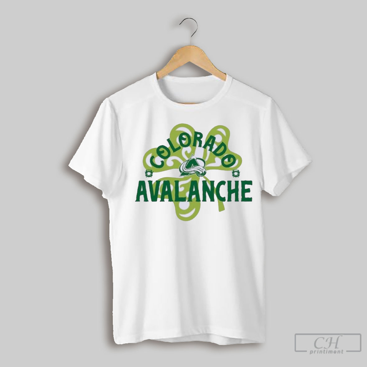 Official St Patricks Day Colorado Hockey Shamrock Logo T Shirt Sweatshirt