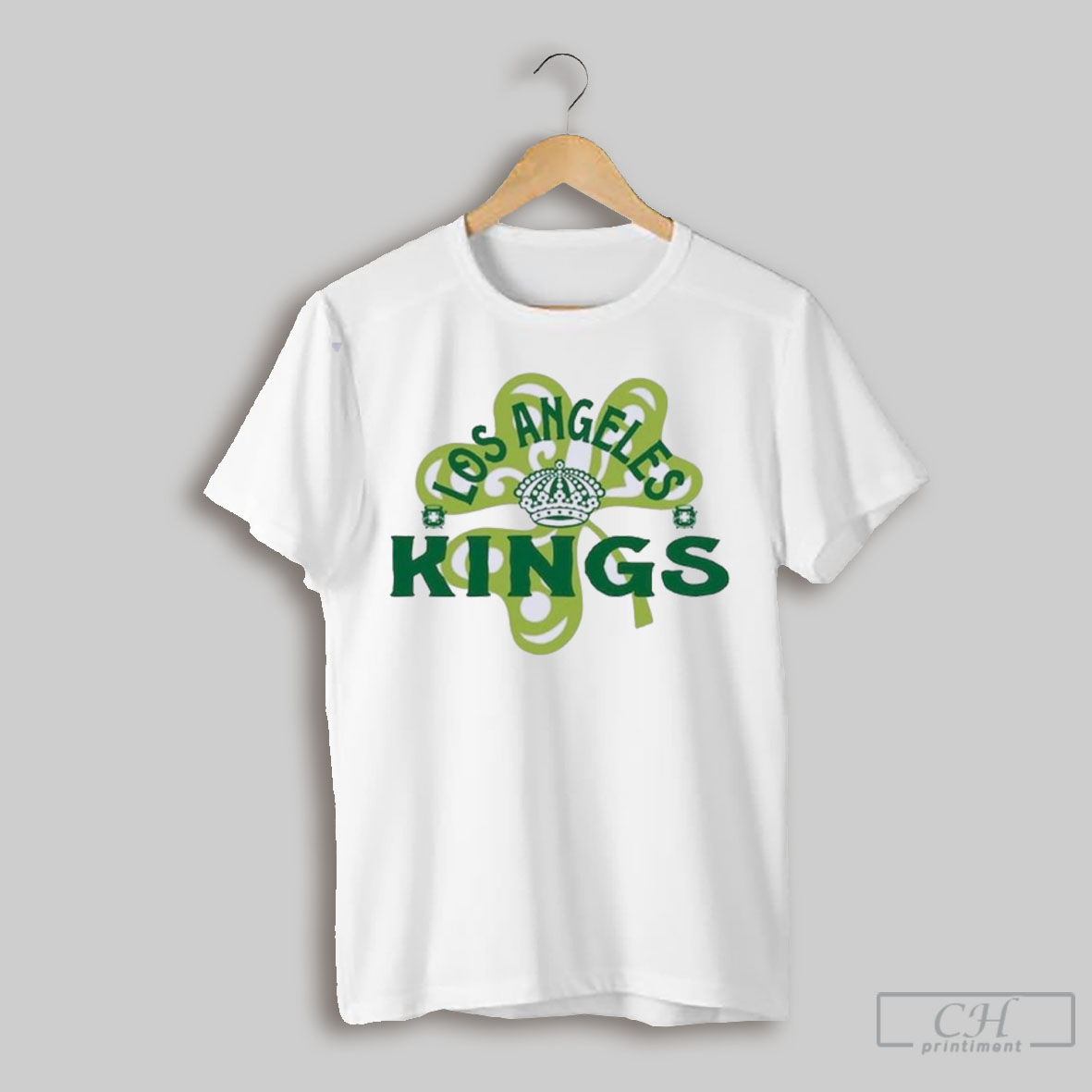 Official St Patricks Day Los Angeles Hockey Shamrock Logo T Shirt Sweatshirt