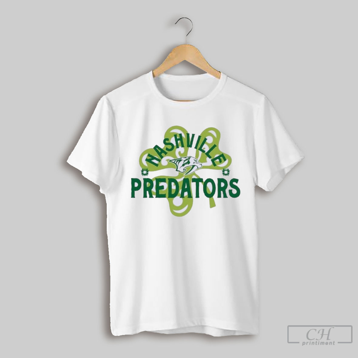 Official St Patricks Day Nashville Hockey Shamrock Logo T Shirt Sweatshirt