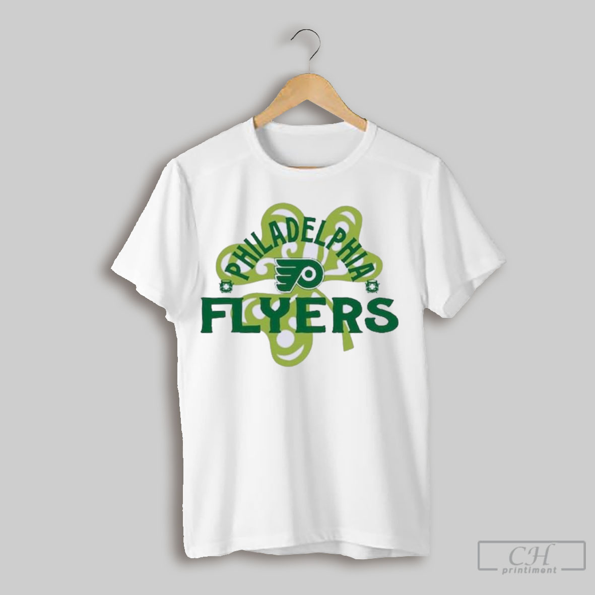 Official St Patricks Day Philadelphia Hockey Shamrock Logo T Shirt Sweatshirt