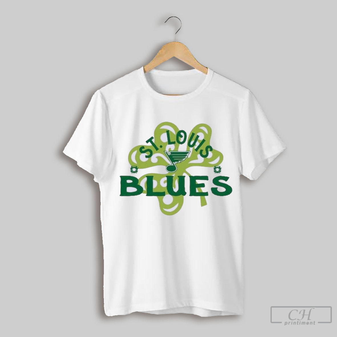 Official St Patricks Day St Louis Hockey Shamrock Logo T Shirt Sweatshirt