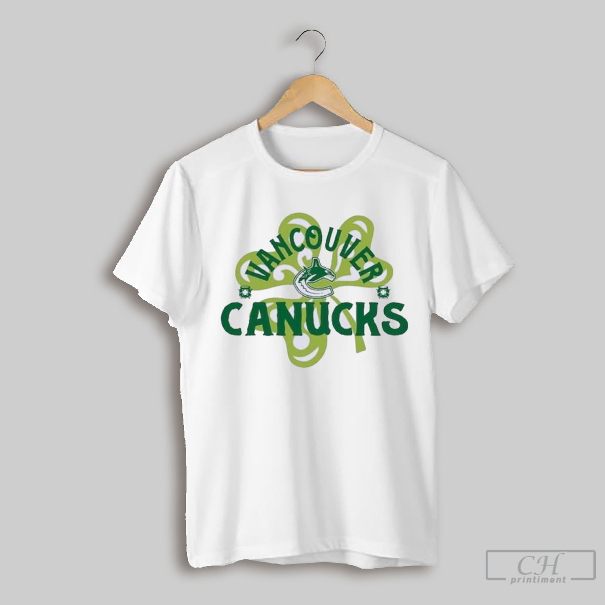 Official St Patricks Day Vancouver Hockey Shamrock Logo T Shirt Sweatshirt