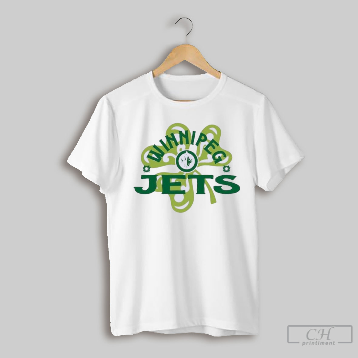 Official St Patricks Day Winnipeg Hockey Shamrock Logo T Shirt Sweatshirt